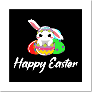 Happy Easter , Easter Egg With Bunny Posters and Art